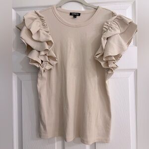 Express ruffle sleeve top size L